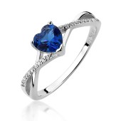 Inel argint cu inima albastra DiAmanti Z1685A_BL-DIA